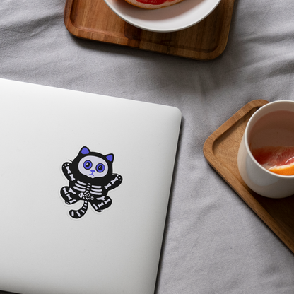 Tomo Cat - Skeleton Black Cat Sticker - Halloween Sticker