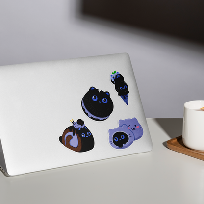 Tomo - Dessert-Themed Black Cat Sticker Pack