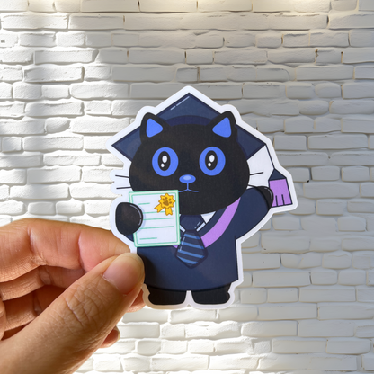 Tomo - Graduation Sticker - Cat Character Sticker