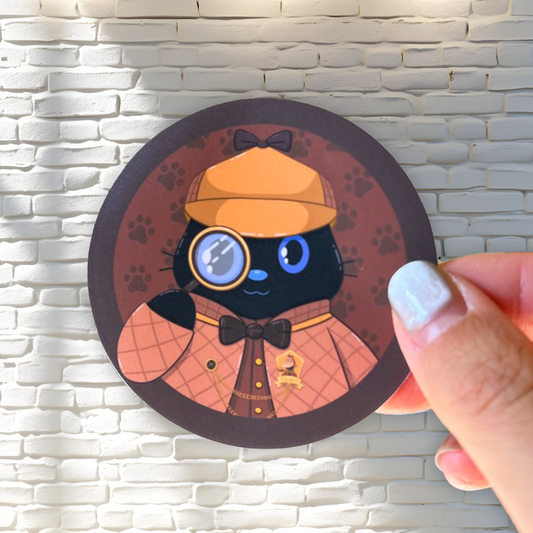 Detective Tomo - Detective Badge - Black Cat Sticker