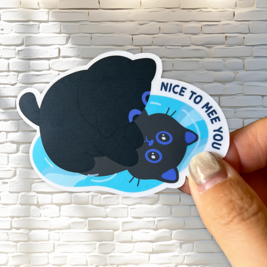 Tomo Cat - Cute Black Cat Sticker – Nice to Meet You