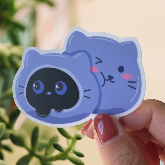 Tomo - Cat Mochi Sticker - Black Cat Character Sticker