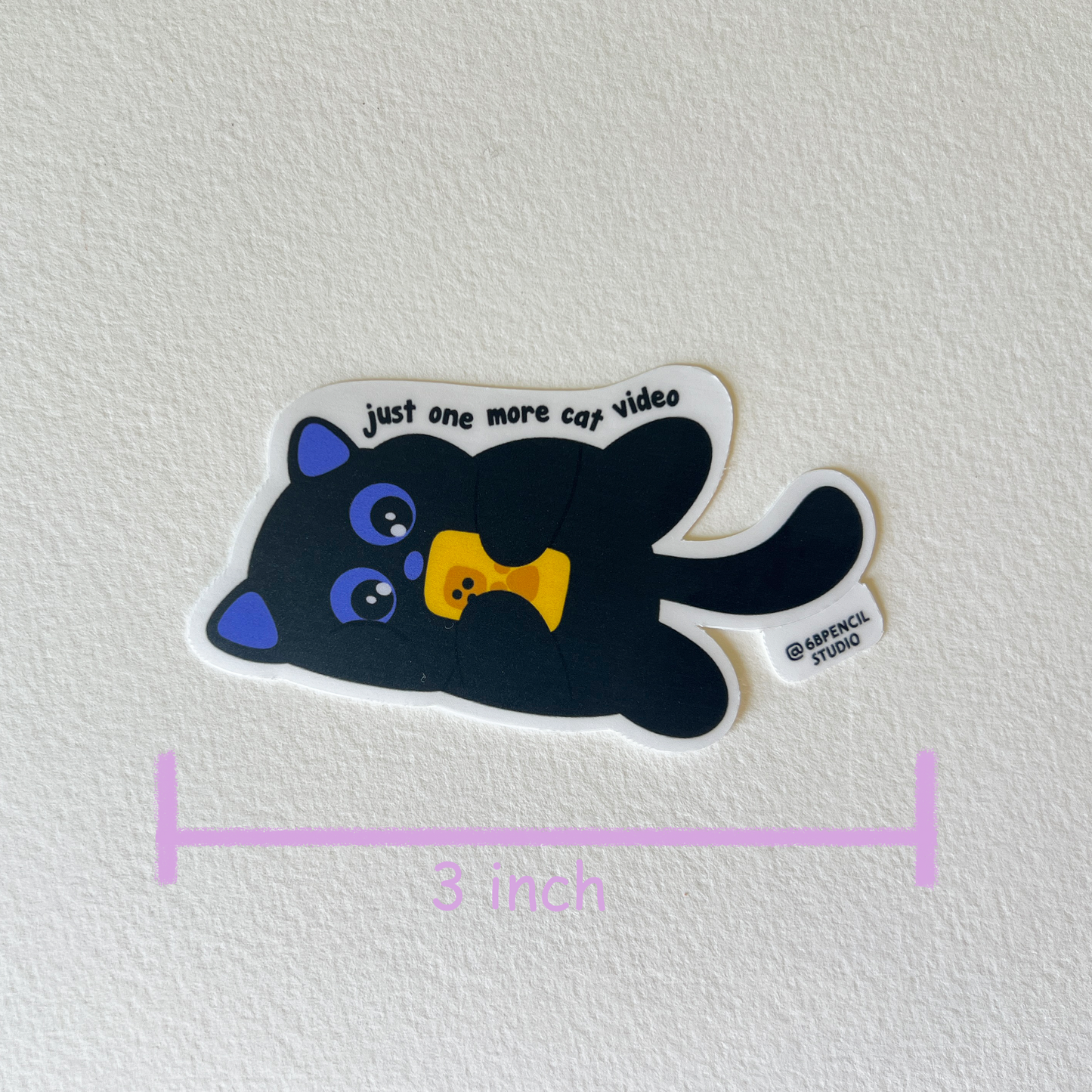 Tomo Cat - Just One More Cat Video - Black Cat Sticker