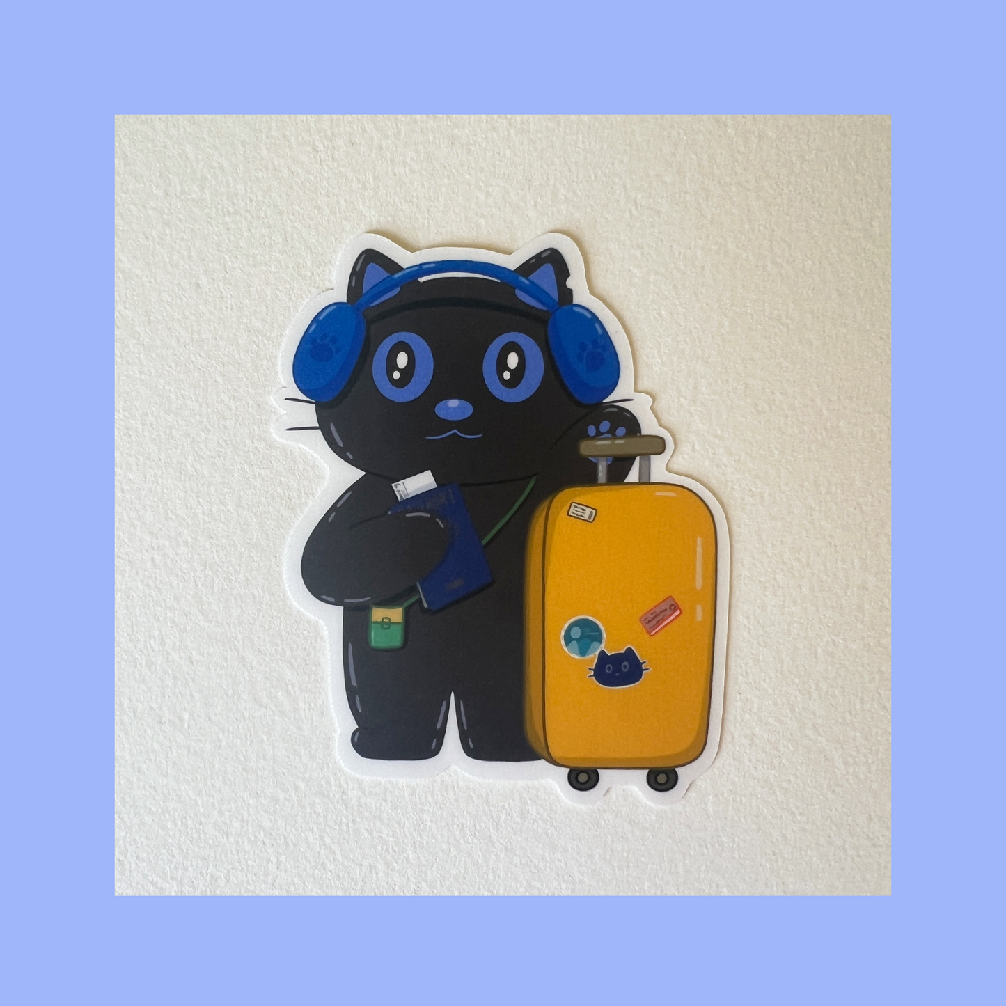 Tomo Travel Series - Onboarding/ Ready to Go - Funny Black Cat  MATTE Sticker