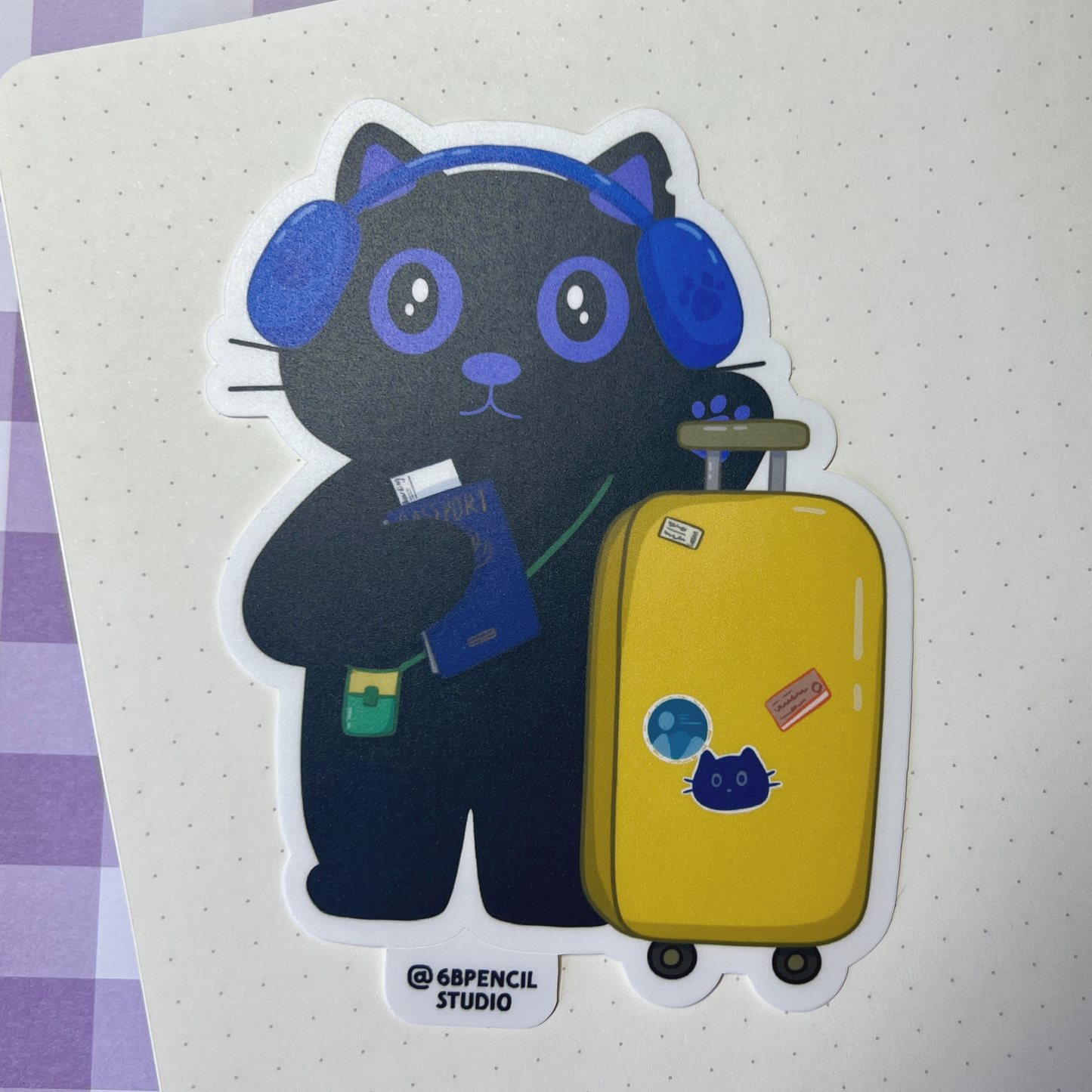 Tomo Travel Series - Onboarding/ Ready to Go - Large Black Cat Sticker