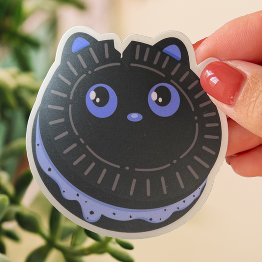 Tomo - Oreo Sticker - Black Cat Character Sticker