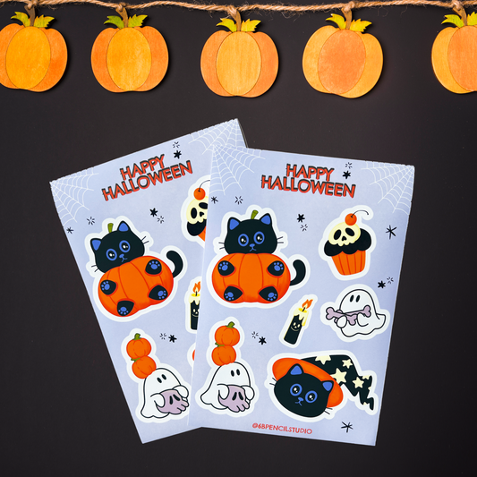 Tomo Cat - Halloween Sticker Sheet