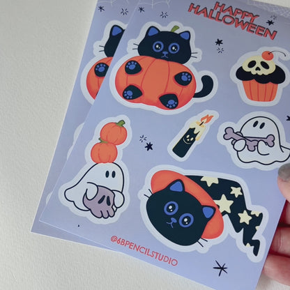 Tomo Cat - Halloween Sticker Sheet