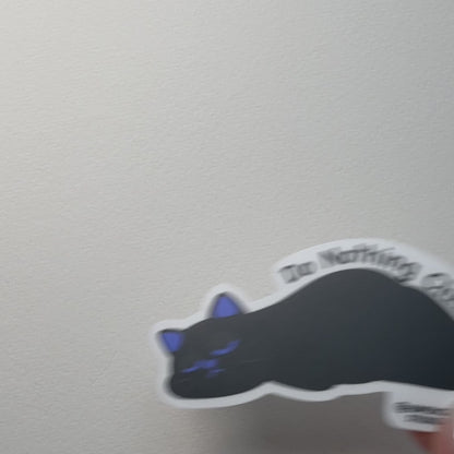 Tomo Cat - Do Nothing Club Sticker - Black Cat Sticker